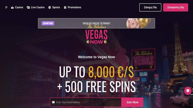 VegasNow casino screenshot